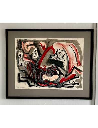 Lithographie en couleur sur papier de Edouard Pignon