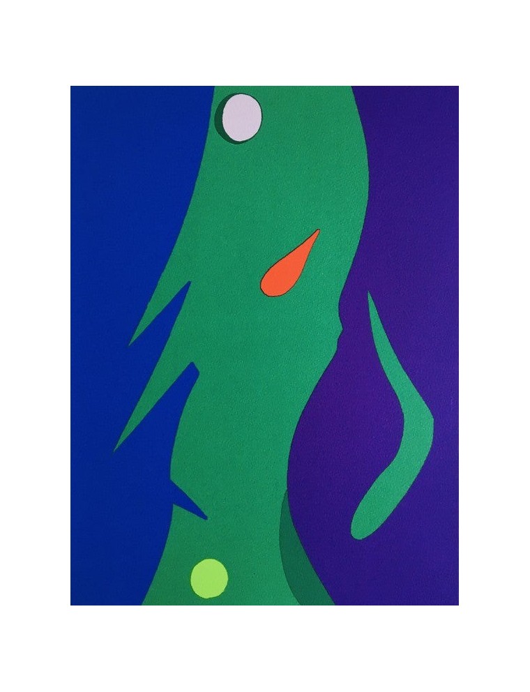 Serigraphie en couleur sur papier de Andre Verdet Serigraphie en couleur sur papier de Andre Verdet