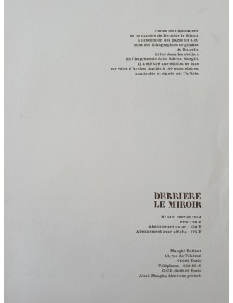 Derrière le Miroir n° 208 - Livret Jean-Paul Riopelle. Paris, Maeght Editeur, fév. 1974