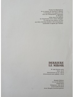 Derrière le Miroir n° 208 - Livret Jean-Paul Riopelle. Paris, Maeght Editeur, fév. 1974