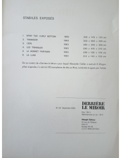 Derrière le miroir nº141 - Livret Alexandre Calder. Paris, Maeght Éditeur, nov. 1963.