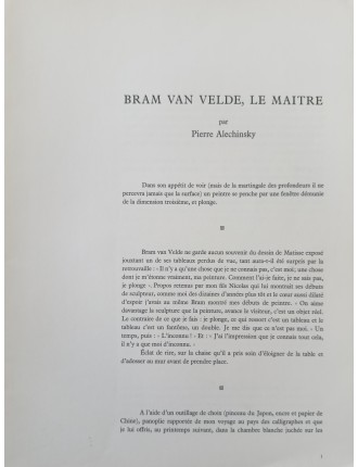 Derrière le Miroir n°240 - Livret Bram Van Velde. Paris, Maeght Editeur, oct. 1980.