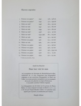 Derrière le Miroir n°240 - Livret Bram Van Velde. Paris, Maeght Editeur, oct. 1980.
