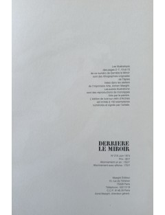 Derrière le miroir nº208 - Livret Antoni Tàpies. Monotypes, 1974 Paris. Editions Maeght.