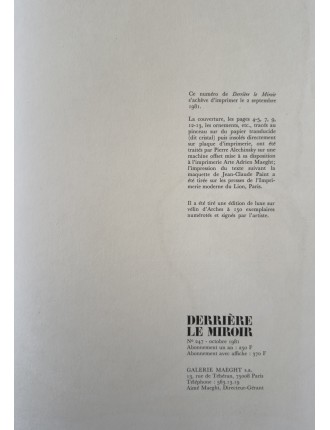 Derrière le Miroir n°247 - Livret Pierre Alechinsky. Paris, Maeght Éditeur, oct. 1981.