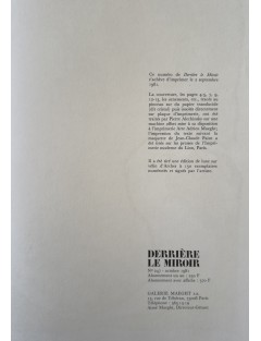 Derrière le Miroir n°247 - Livret Pierre Alechinsky. Paris, Maeght Éditeur, oct. 1981.