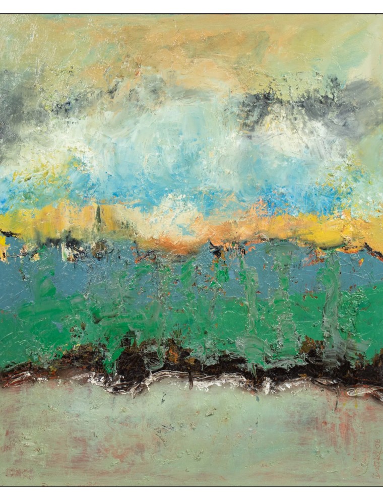 Composition abstraite,. Huile sur toile de Richard Lenetsky Composition abstraite,. Huile sur toile de Richard Lenetsky