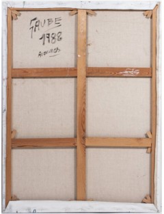 Composition abstraite. 1988. Huile sur toile. Signé de Bernard Gaube