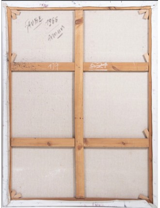 Composition abstraite. 1988. Huile sur toile. Signé de Bernard Gaube