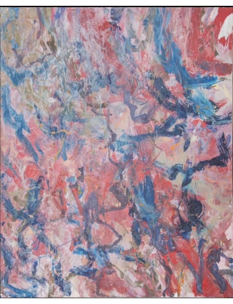 Composition abstraite. 1988. Huile sur toile. Signé de Bernard Gaube
