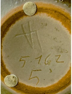 Antonio Lampecco - Vase en céramique à couverte émaillé gris et turquoise à reflets irisés.