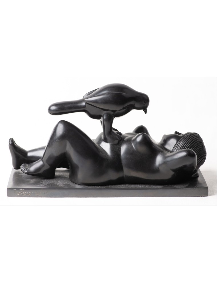 Botero –  "Le rêve". 1996. Bronze à patine brune. Numéroté 2/6