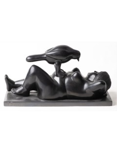 Botero –  "Le rêve". 1996. Bronze à patine brune. Numéroté 2/6