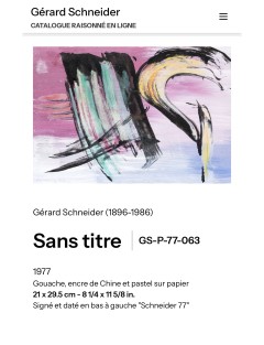 Composition. 1977. Gouache, encre de Chine et pastel sur papier de Gérard Schneider