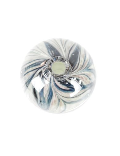 Vase - Claude Monod - Vase boule en verre soufflé à décor d'élaux et oxydes de cui