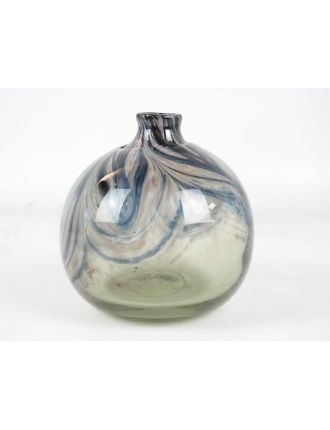 Vase - Claude Monod - Vase boule en verre soufflé à décor d'élaux et oxydes de cui