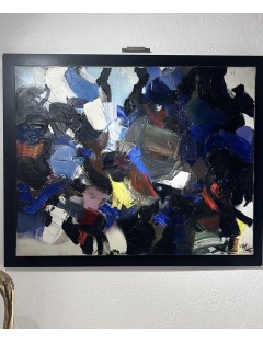 Composition abstraite. 1958. Huile sur toile de Jean Miotte