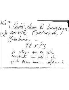 "Caché dans les marécages, je surveille l'arrivée des barbares". Acrylique sur toile.  Signée en bas au milieu et datée 90.