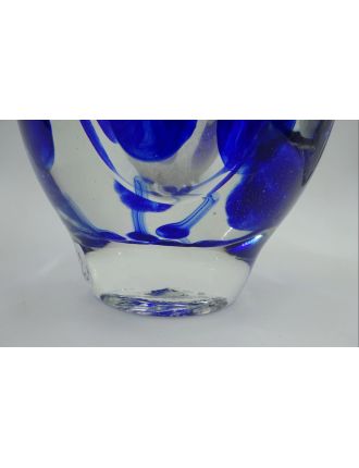 Vase - Jean-Claude Novaro - Vase soliflore à inscrutationbleues et blanches. H : 14 cm