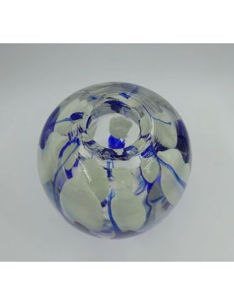 Vase - Jean-Claude Novaro - Vase soliflore à inscrutationbleues et blanches. H : 14 cm