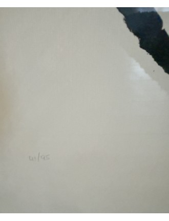 Estampe. Technique mixte avec passages de matériaux et collages de papier sur papier fait main de Rafael Canogar