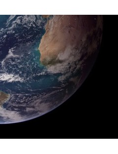 NASA. GRAND FORMAT. Vue de la Terre. Superbe et historique photographie de la série "BLUE MARBLE". Hémisphère occidental.