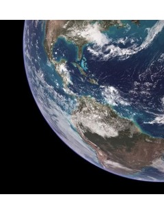 NASA. GRAND FORMAT. Vue de la Terre. Superbe et historique photographie de la série "BLUE MARBLE". Hémisphère occidental.
