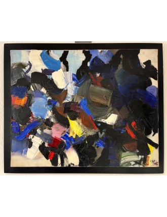 Composition abstraite. 1958. Huile sur toile de Jean Miotte