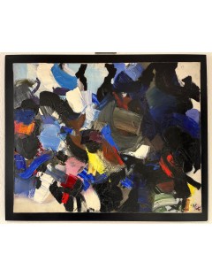 Composition abstraite. 1958. Huile sur toile de Jean Miotte