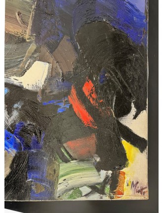 Composition abstraite. 1958. Huile sur toile de Jean Miotte