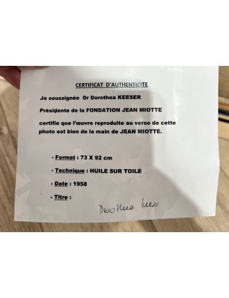 Composition abstraite. 1958. Huile sur toile de Jean Miotte