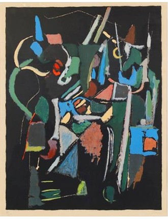 Lithographie originale en couleur sur papier Arche de André Lanskoy