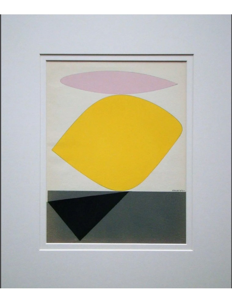 Pochoir sur papier velin en 4 couleurs de Victor Vasarely Pochoir sur papier velin en 4 couleurs de Victor Vasarely