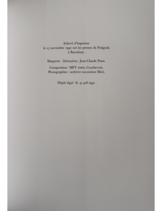 LIVRE MIRO GRAVEUR (4 volumes) Collection complète des quatre volumes du Catalogue de l'Oeuvre gravé de Joan Miró