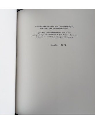 LIVRE MIRO GRAVEUR (4 volumes) Collection complète des quatre volumes du Catalogue de l'Oeuvre gravé de Joan Miró