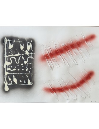 Composition abstraite. 1993. Technique mixte. Acrylique et aérosol sur papier de François Arnal