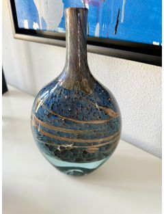Vase - Jean-Claude Novaro - Grand vase soliflore à corps aplati verre soufflé décor i