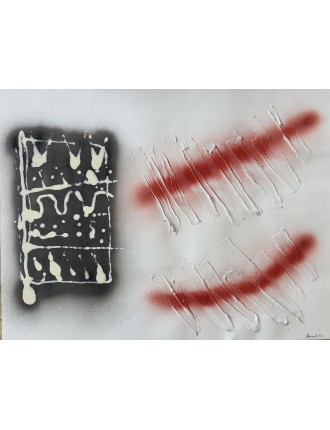 Composition abstraite. 1993. Technique mixte. Acrylique et aérosol sur papier de François Arnal