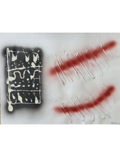 Composition abstraite. 1993. Technique mixte. Acrylique et aérosol sur papier de François Arnal