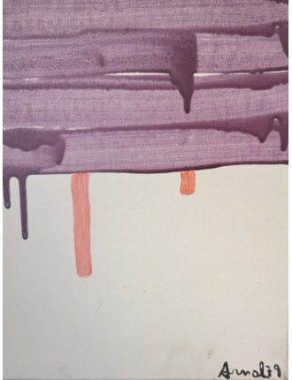 La Table Mauve. 1979. Huile sur toile. Signée et datée en bas à droite de François Arnal