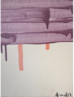 La Table Mauve. 1979. Huile sur toile. Signée et datée en bas à droite de François Arnal