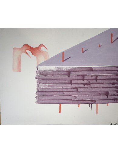 La Table Mauve. 1979. Huile sur toile. Signée et datée en bas à droite de François Arnal