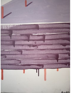 La Table Mauve. 1979. Huile sur toile. Signée et datée en bas à droite de François Arnal