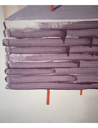 La Table Mauve. 1979. Huile sur toile. Signée et datée en bas à droite de François Arnal