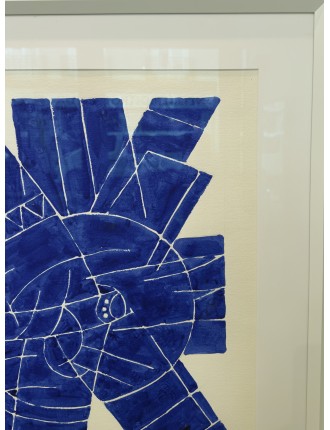 Aquarelle en bleu de Georges Collignon. Signée et datée 1964.