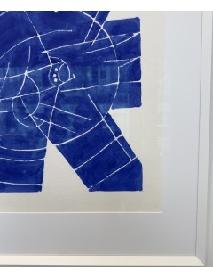 Aquarelle en bleu de Georges Collignon. Signée et datée 1964.