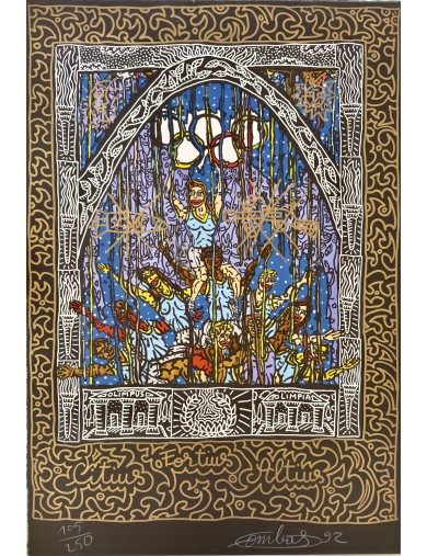 Lithographie Jeux Olympiques de Barcelone n°105/250 daté 1992 de Robert Combas
