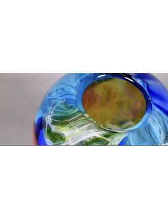 Vase - Murano - Vase balustre en verre polychrome émaillé aux couleurs prima