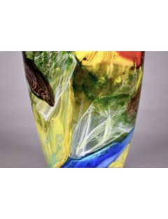 Vase - Murano - Vase balustre en verre polychrome émaillé aux couleurs prima