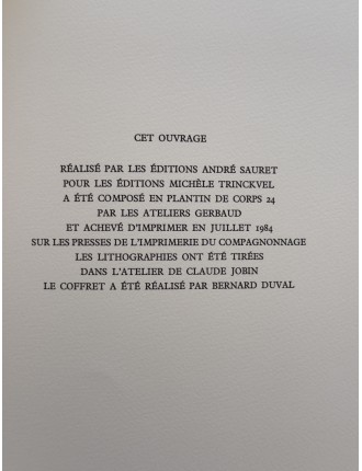Livre Coffret de André MALRAUX & Eduardo ARROYO. Oraisons funèbres. Paris, Éditions Michèle Trinckvel, 1984.